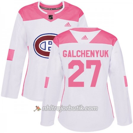 Dame Ishockey Montreal Canadiens Tröja Alex Galchenyuk 27 Adidas 2017-2018 Vit Rosa Fashion Authentic